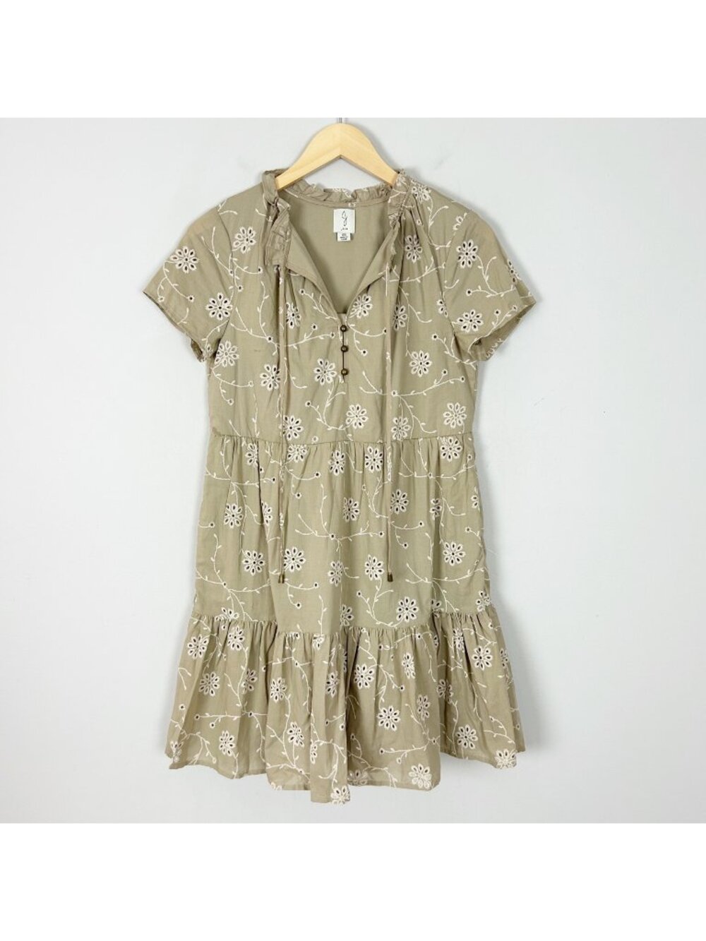 Joie Earthy Tiered Babydoll Peasant Dress Boho Cottagecore Size XS Women's